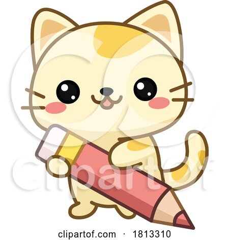 Happy Kitten with a Pencil by yayayoyo