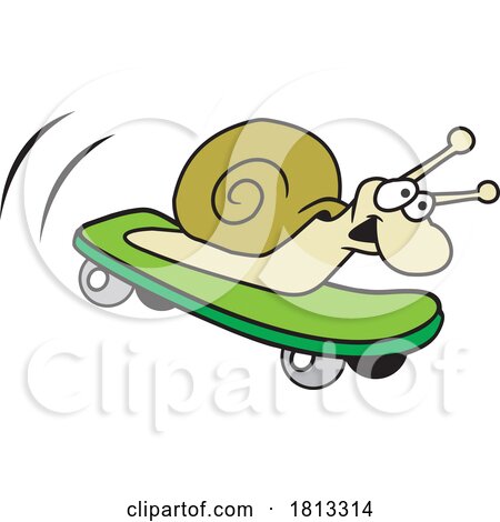 Fast Skateboarding Snail Licensed Cartoon Clipart by Johnny Sajem