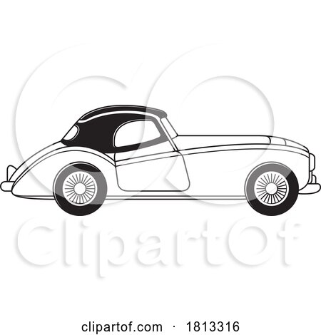 Classic Car Black and White Clipart by Lal Perera