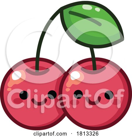 Kawaii Styled Cherries Licensed Cartoon Clipart by yayayoyo