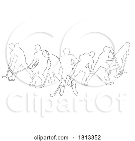 Ice Hockey Silhouette People Player Silhouettes by AtStockIllustration