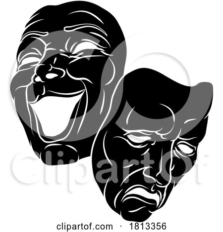 Theater or Theatre Drama Comedy and Tragedy Masks by AtStockIllustration