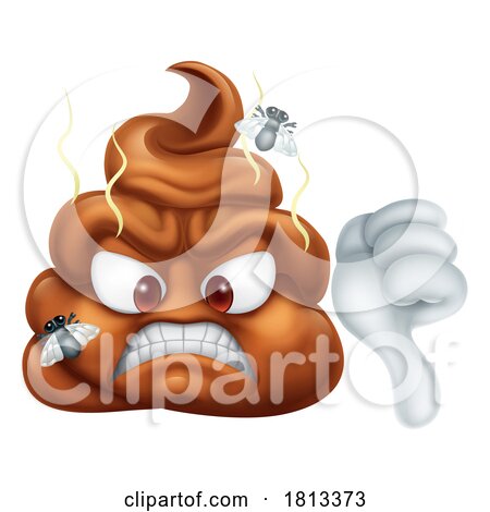 Angry Mad Dislike Hating Poop Poo Emoticon Emoji by AtStockIllustration