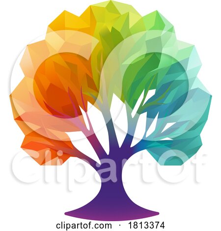 A Rainbow Tree Stylised Mutli Color by AtStockIllustration