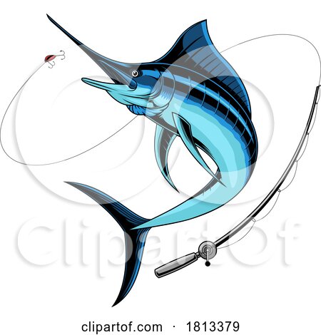 Marlin Chasing a Lure Licensed Cartoon Clipart by Hit Toon