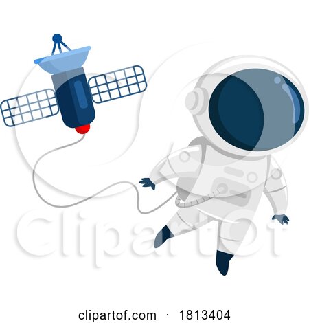 Astronaut on a Space Walk Licensed Cartoon Clipart by Hit Toon