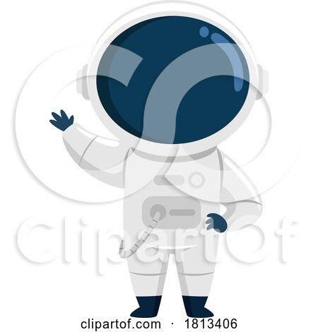 Astronaut Waving Licensed Cartoon Clipart by Hit Toon