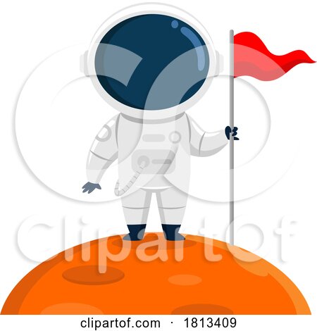 Astronaut on a Planet Licensed Cartoon Clipart by Hit Toon