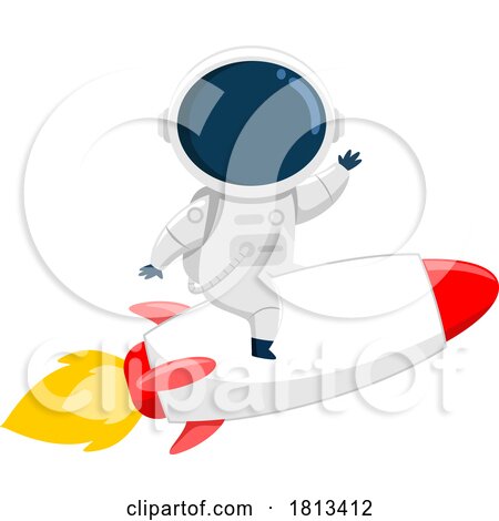 Astronaut on a Rocket Licensed Cartoon Clipart by Hit Toon