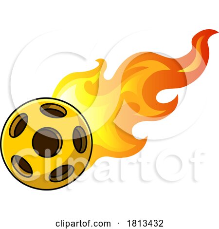 Flaming Pickleball Licensed Cartoon Clipart by Hit Toon