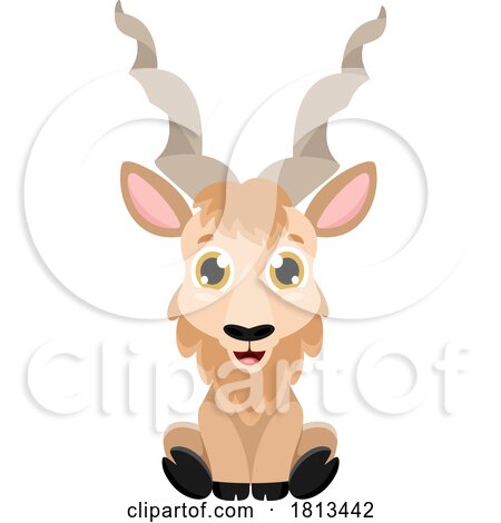 Sitting Markhor Licensed Cartoon Clipart by Hit Toon