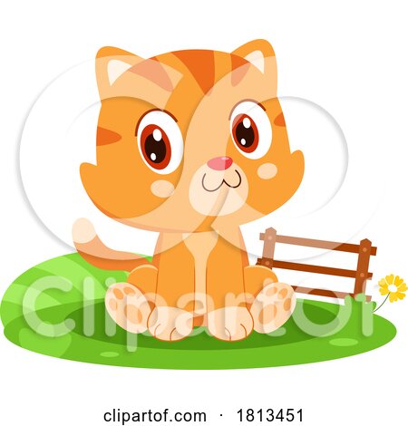 Sitting Cat Barnyard Animal Licensed Cartoon Clipart by Hit Toon