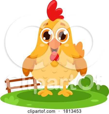 Chicken Barnyard Animal Licensed Cartoon Clipart by Hit Toon