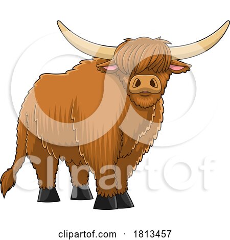 Highland Cow Licensed Cartoon Clipart by Hit Toon