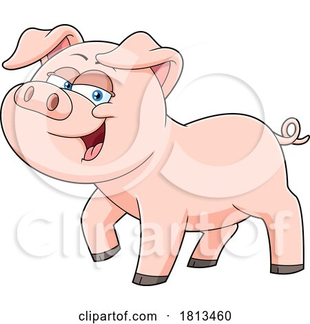 Piggy Barnyard Animal Licensed Cartoon Clipart by Hit Toon