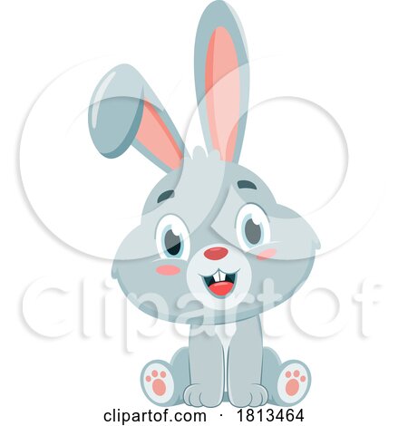 Sitting Rabbit Barnyard Animal Licensed Cartoon Clipart by Hit Toon