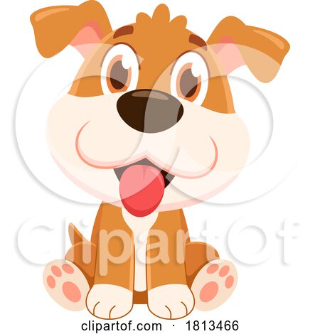 Sitting Dog Barnyard Animal Licensed Cartoon Clipart by Hit Toon