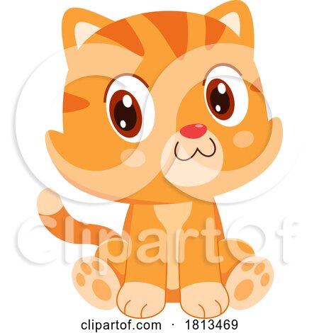 Sitting Cat Barnyard Animal Licensed Cartoon Clipart by Hit Toon