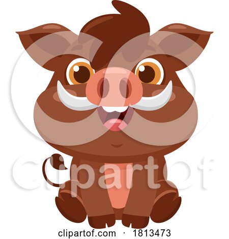 Sitting Baby Boar Licensed Cartoon Clipart by Hit Toon