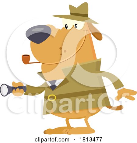 Detective Dog with Flashlight Licensed Cartoon Clipart by Hit Toon