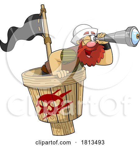 Pirate in a Crows Nest Licensed Cartoon Clipart by Hit Toon