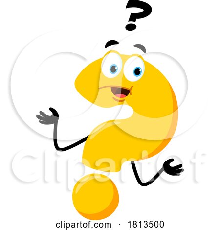 Question Mark Mascot Shrugging Licensed Cartoon Clipart by Hit Toon