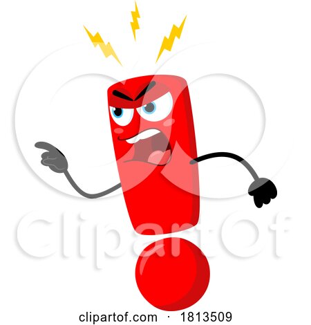 Yelling Exclamation Point Mascot Licensed Cartoon Clipart by Hit Toon