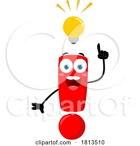 Exclamation Point Mascot with an Idea Licensed Cartoon Clipart by Hit Toon