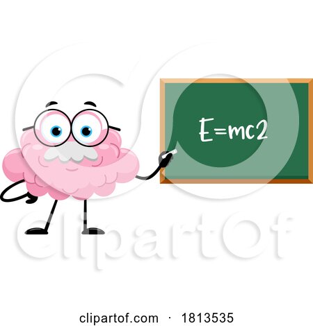 Professor Brain Mascot Licensed Cartoon Clipart by Hit Toon