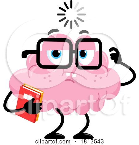 Thinking Brain Mascot Licensed Cartoon Clipart by Hit Toon