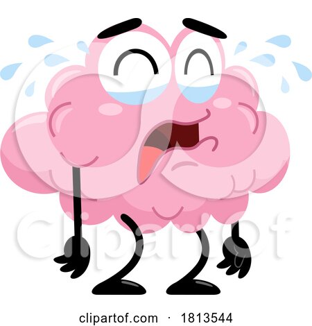 Crying Brain Mascot Licensed Cartoon Clipart by Hit Toon