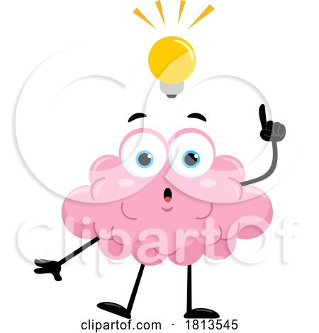 Brain Mascot with an Idea Licensed Cartoon Clipart by Hit Toon