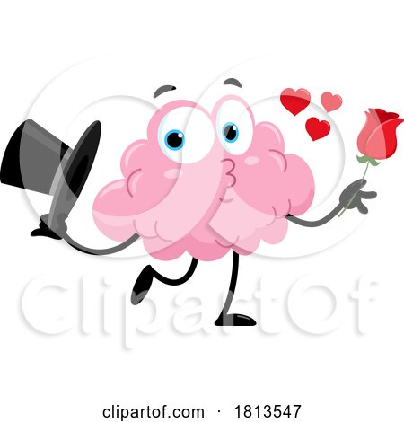 Romantic Brain Mascot Licensed Cartoon Clipart by Hit Toon