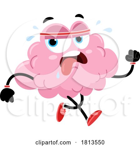 Jogging Brain Mascot Licensed Cartoon Clipart by Hit Toon