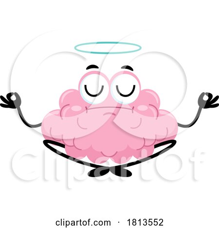 Meditating Brain Mascot Licensed Cartoon Clipart by Hit Toon