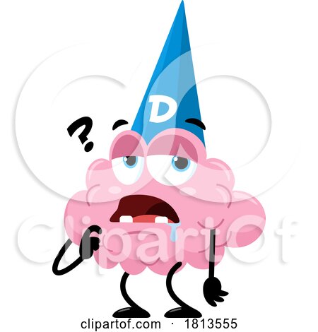 Dumb Brain Mascot Licensed Cartoon Clipart by Hit Toon