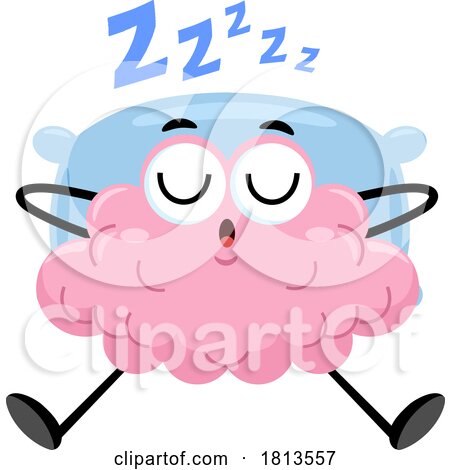 Sleeping Brain Mascot Licensed Cartoon Clipart by Hit Toon