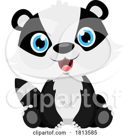 Cute Sitting Baby Badger Licensed Cartoon Clipart by Hit Toon