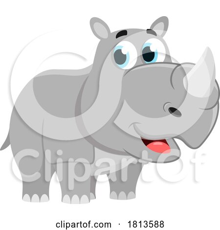 Cute Rhino Licensed Cartoon Clipart by Hit Toon