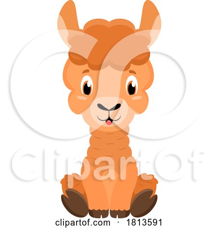 Sitting Llama Licensed Cartoon Clipart by Hit Toon