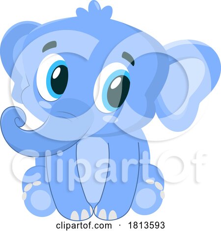 Cute Sitting Elephant Licensed Cartoon Clipart by Hit Toon