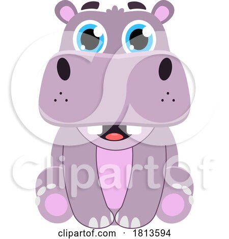 Cute Hippo Licensed Cartoon Clipart by Hit Toon