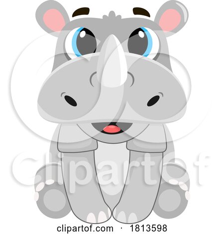 Cute Rhino Licensed Cartoon Clipart by Hit Toon