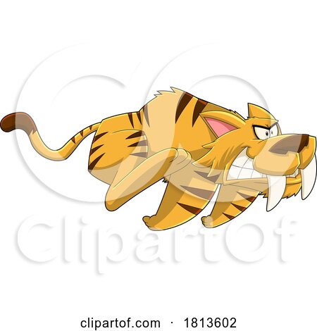 Smilodon Saber Tooth Tiger Licensed Cartoon Clipart by Hit Toon