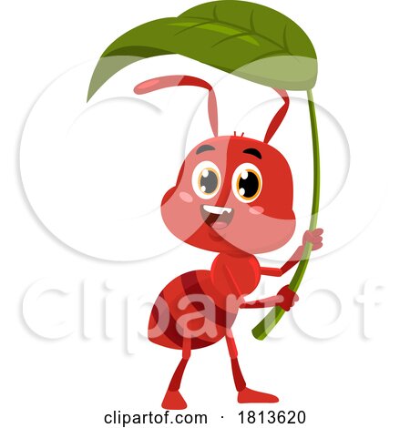 Ant with a Leaf Licensed Cartoon Clipart by Hit Toon