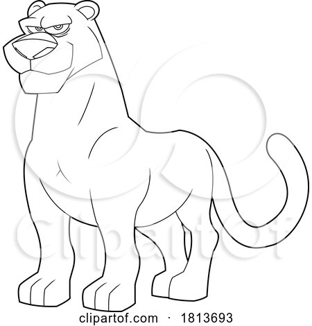 Black Panther Licensed Black and White Cartoon Clipart by Hit Toon