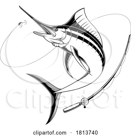 Marlin Chasing a Lure Licensed Cartoon Clipart by Hit Toon