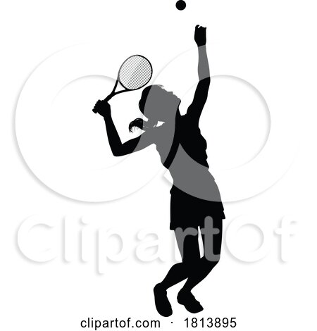 Tennis Player Woman Sports Person Silhouette by AtStockIllustration