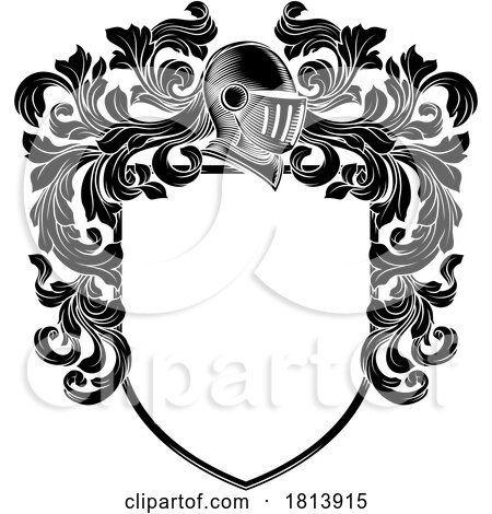 Coat of Arms Crest Knight Medieval Shield Heraldry by AtStockIllustration