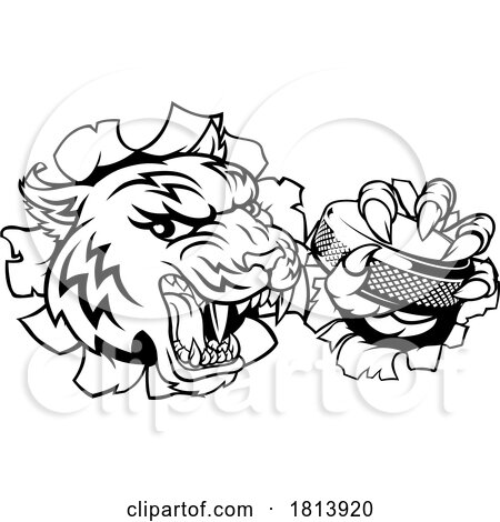 Tiger Ice Hockey Player Animal Sports Mascot by AtStockIllustration